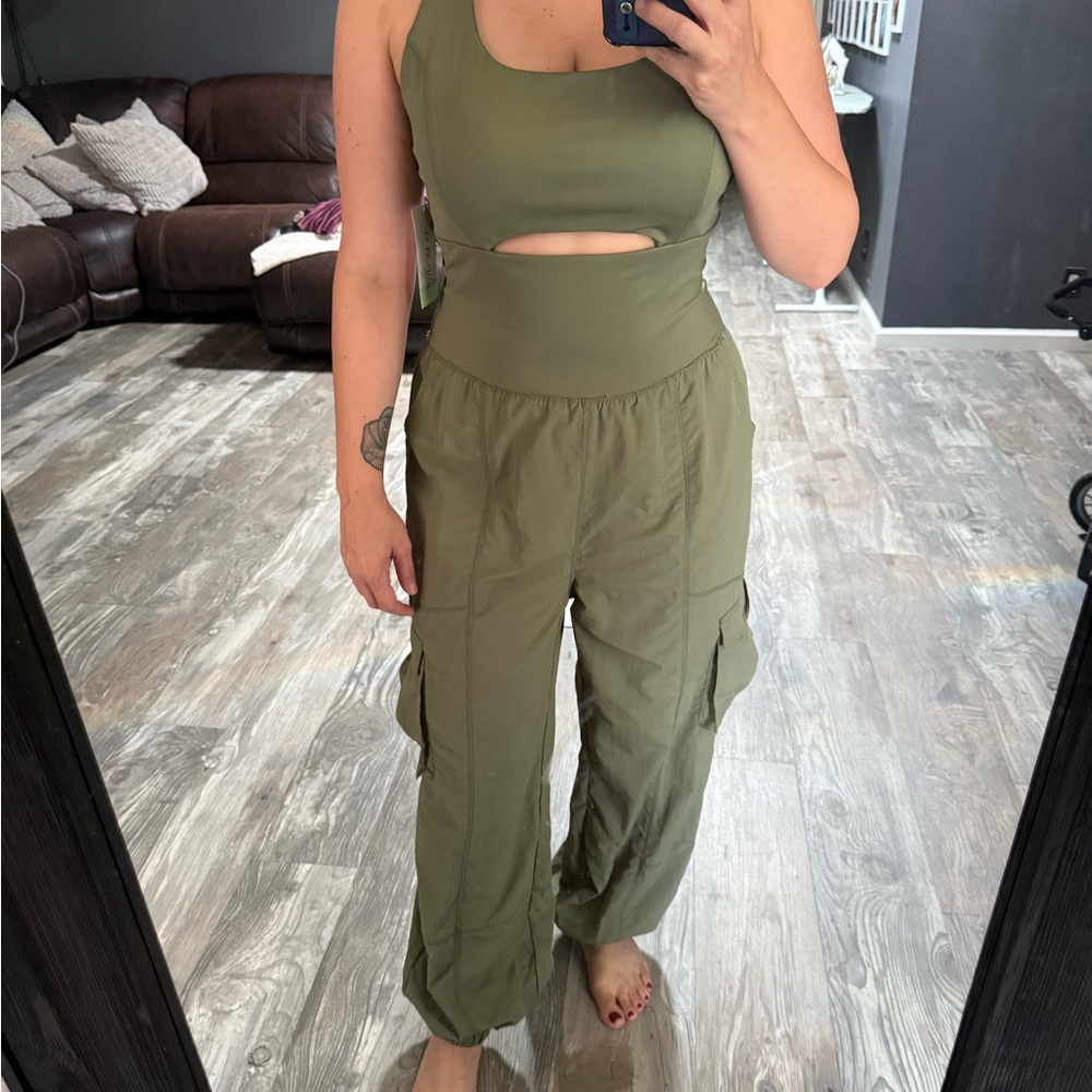 Altar'd State Green Cutout Jumpsuit